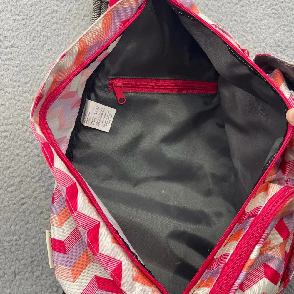 KAVU Rope‎ Bag Pink Chevron Canvas Adjustable Strap Crossbody Sling Backpack